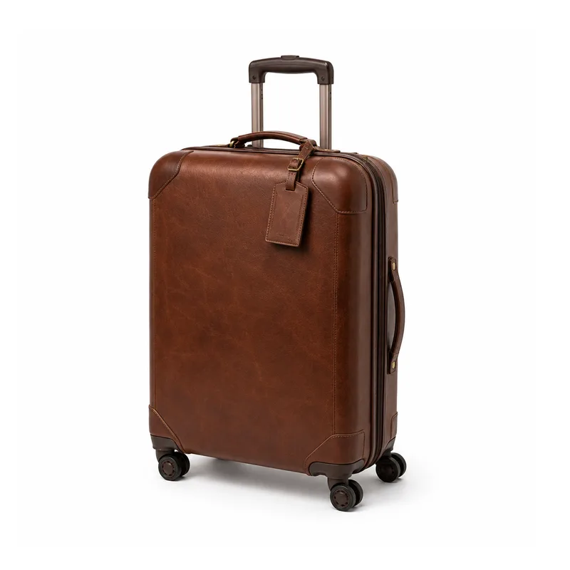 A leather suitcase